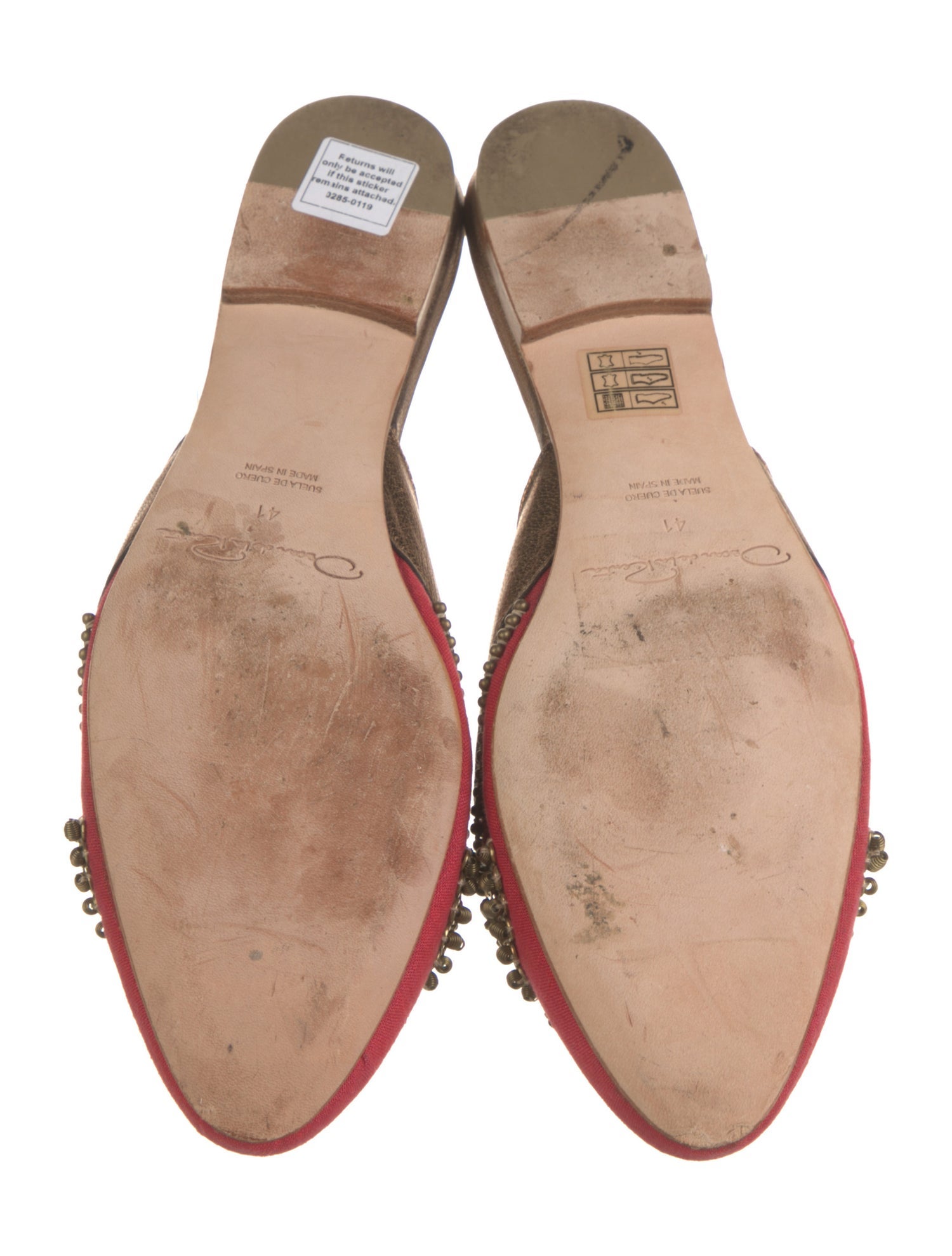 Oscar de la Renta Canvas Crystal Embellishments Mules