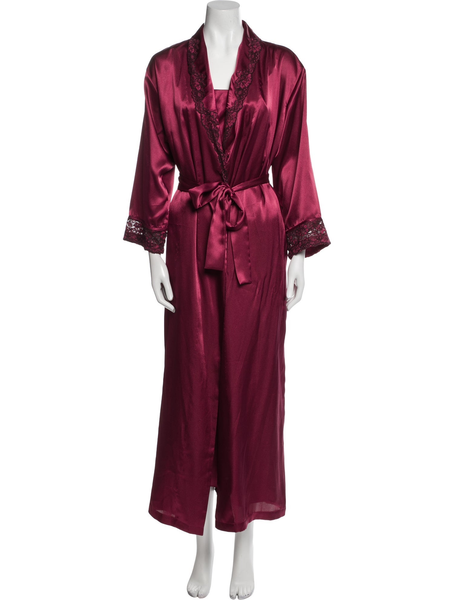 Oscar de la Renta Lace Trim Embellishment Nightgown