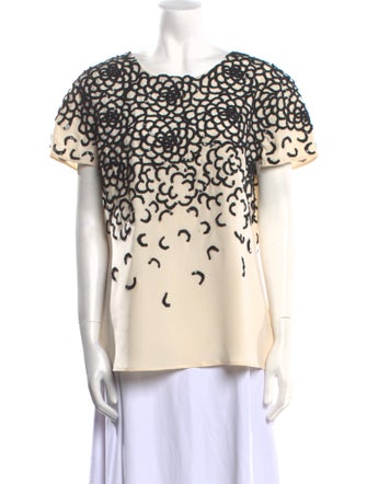 Oscar de la Renta Silk Floral Print Sweatshirt