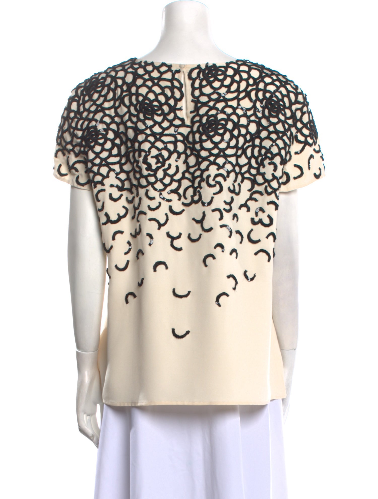 Oscar de la Renta Silk Floral Print Sweatshirt