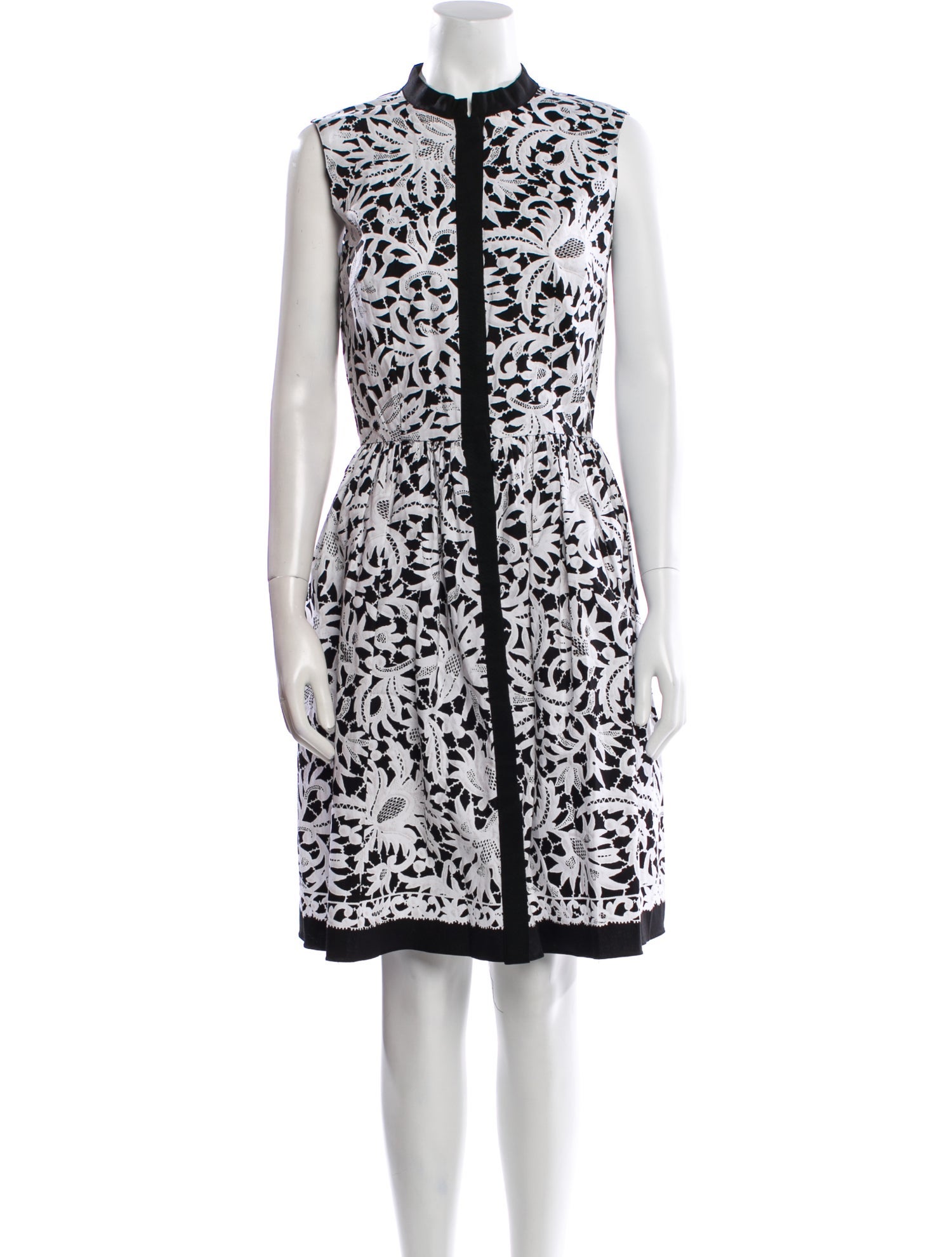 Oscar de la Renta Floral Print Knee-Length Dress