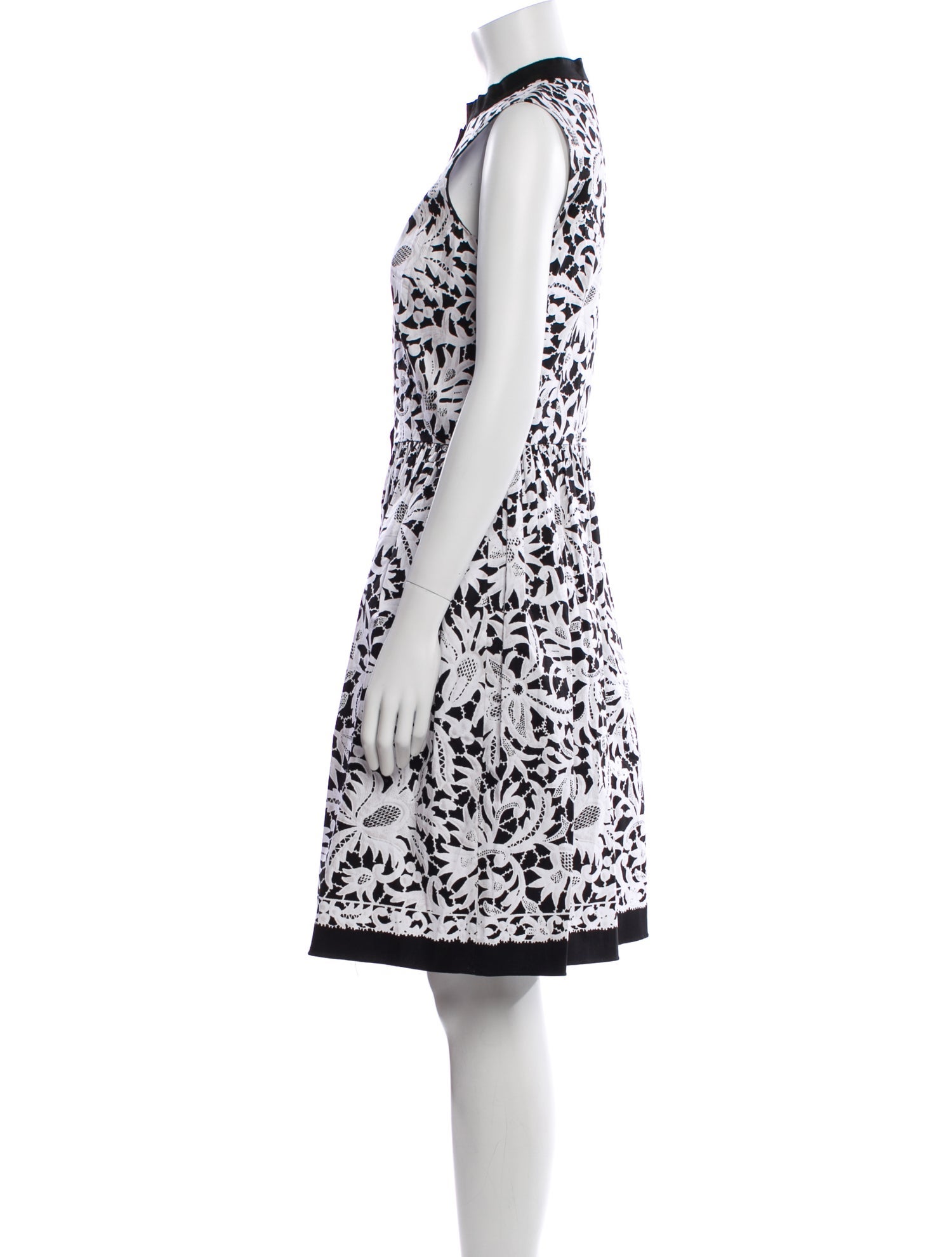 Oscar de la Renta Floral Print Knee-Length Dress