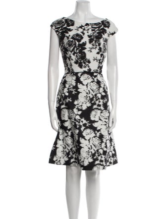 Oscar de la Renta Floral Print Knee-Length Dress