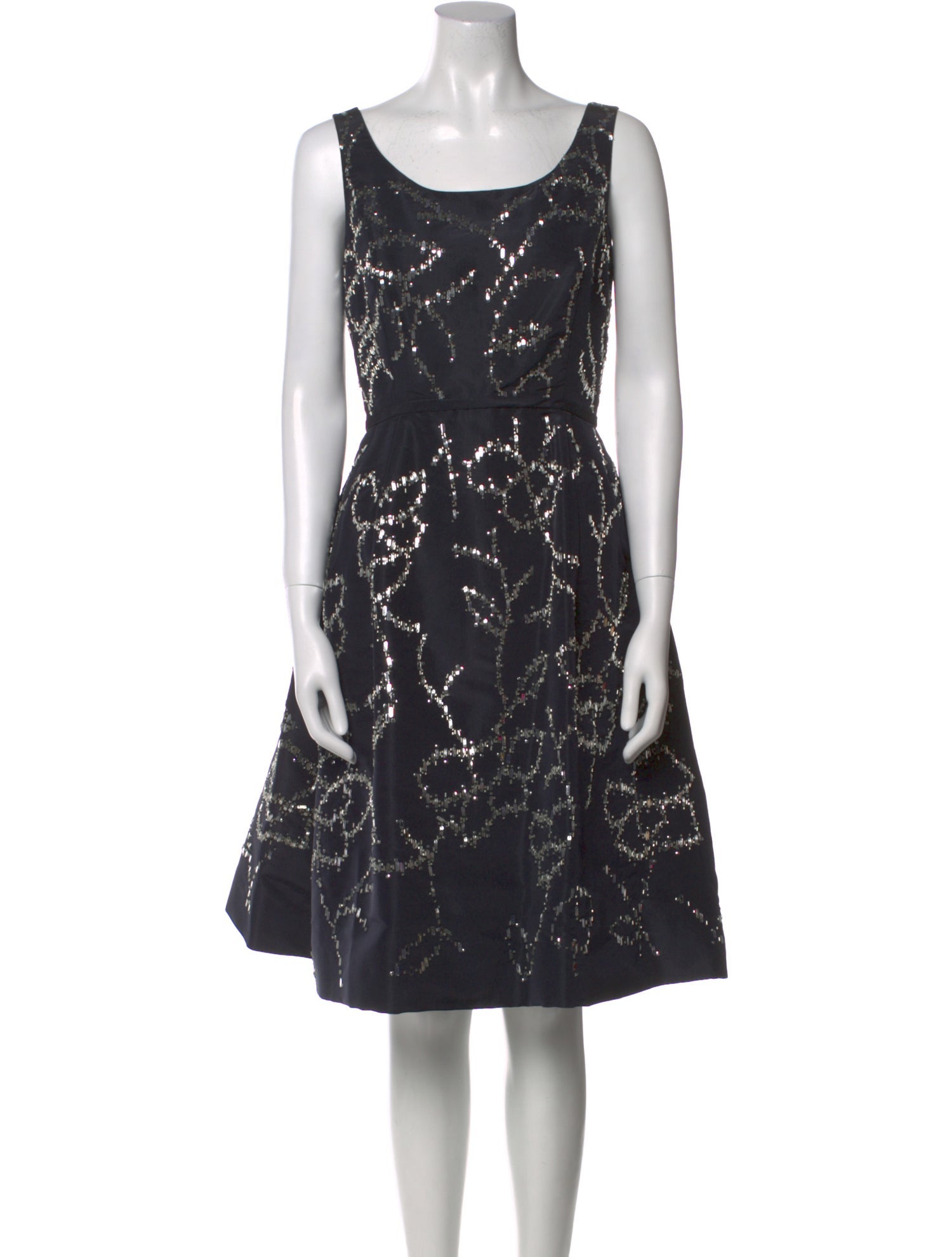 Oscar de la Renta Silk Midi Length Dress