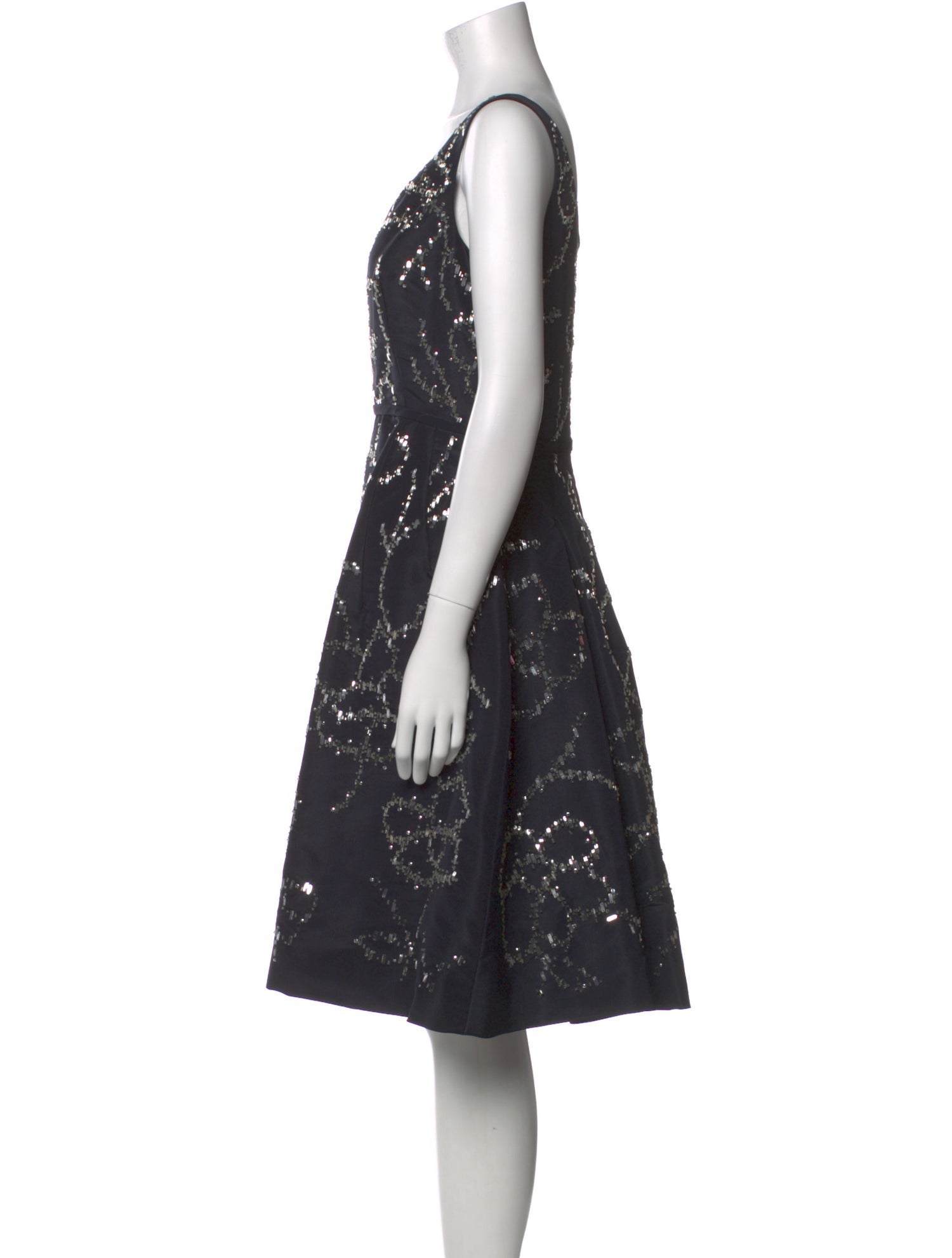 Oscar de la Renta Silk Midi Length Dress