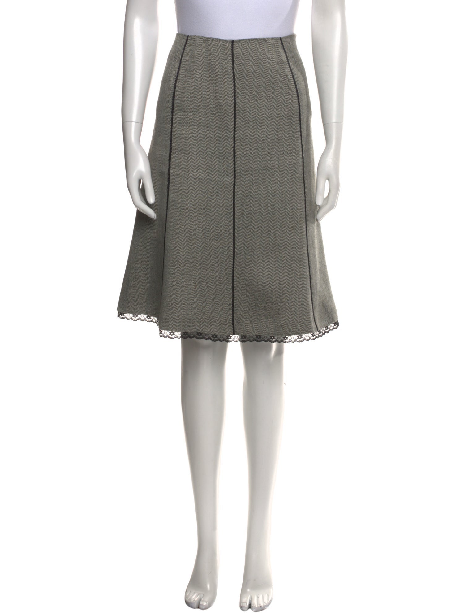 Oscar de la Renta Wool Knee-Length Skirt