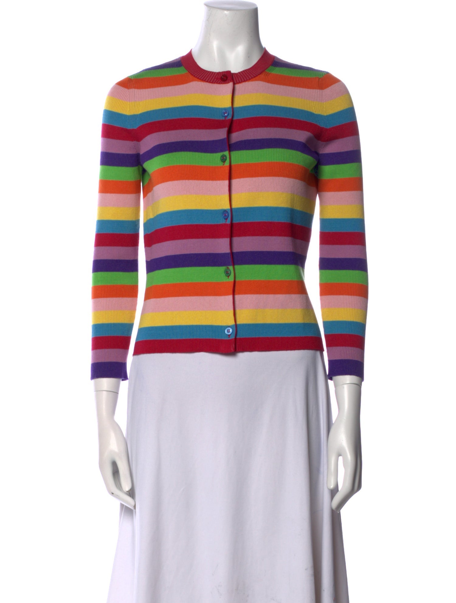 Oscar de la Renta Silk Striped Sweater