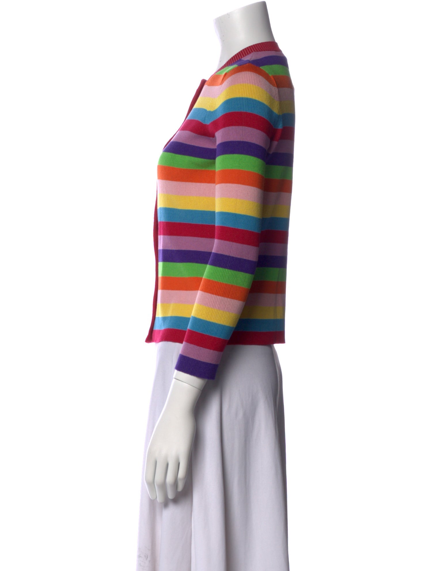Oscar de la Renta Silk Striped Sweater