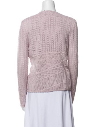 Oscar de la Renta Cashmere Crochet Trim Set