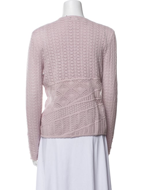 Oscar de la Renta Cashmere Crochet Trim Set