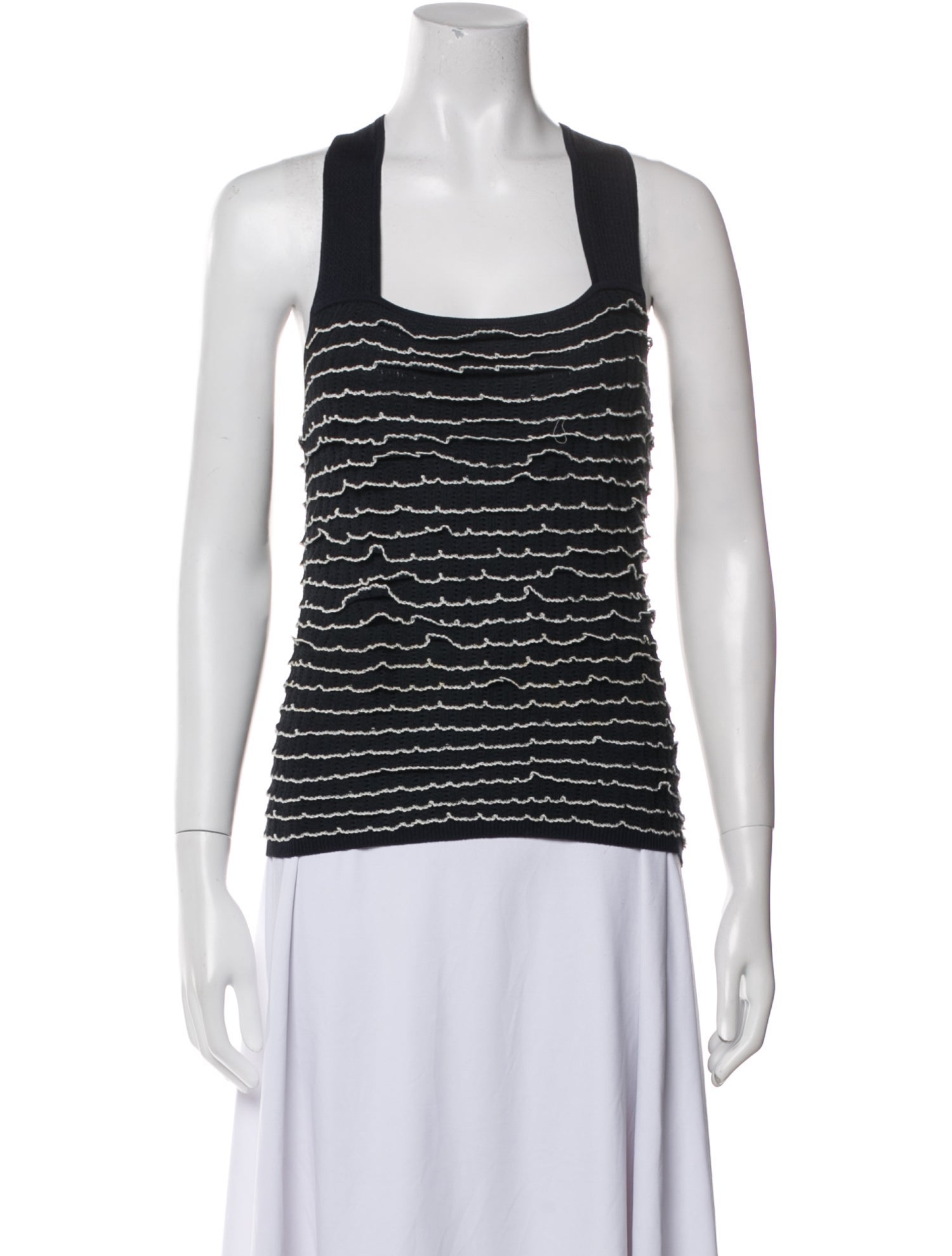 Oscar de la Renta Silk Striped Top