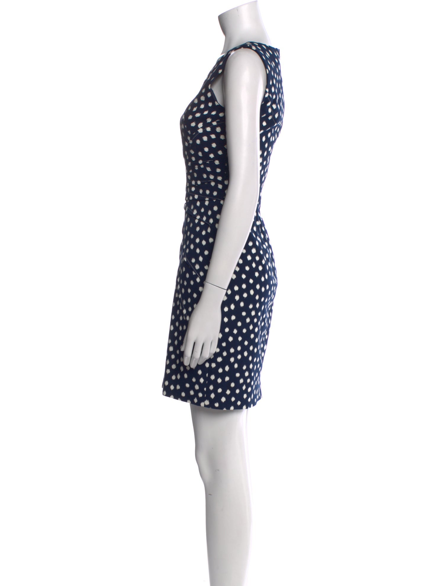 Oscar de la Renta Polka Dot Print Mini Dress