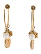 Oscar de la Renta Faux Pearl & Coin Charm Hoop Earrings