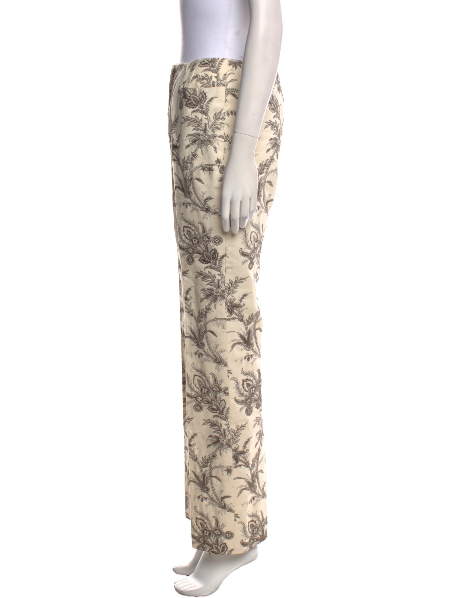 Oscar de la Renta Floral Print Straight Leg Pants