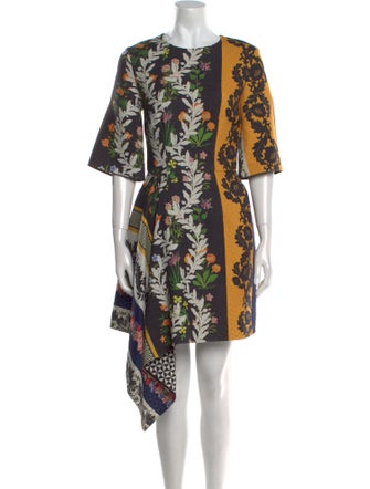 Oscar de la Renta Wool Midi Length Dress