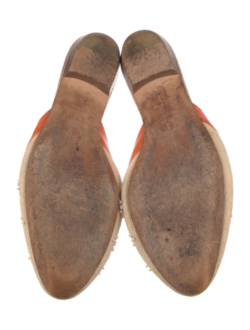 Oscar de la Renta Canvas Colorblock Pattern Mules