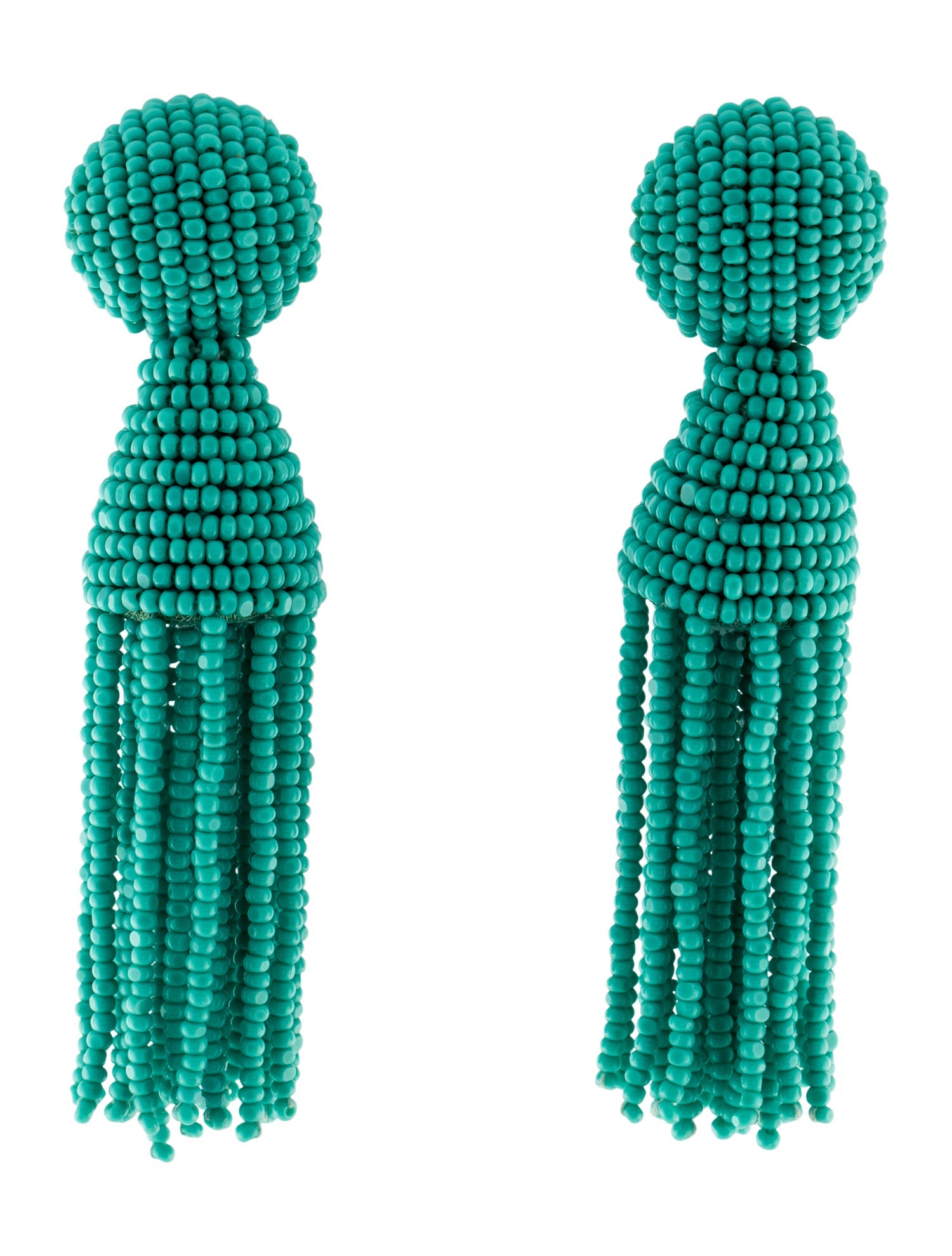 Oscar de la Renta Beaded Classic Short Tassel Earrings