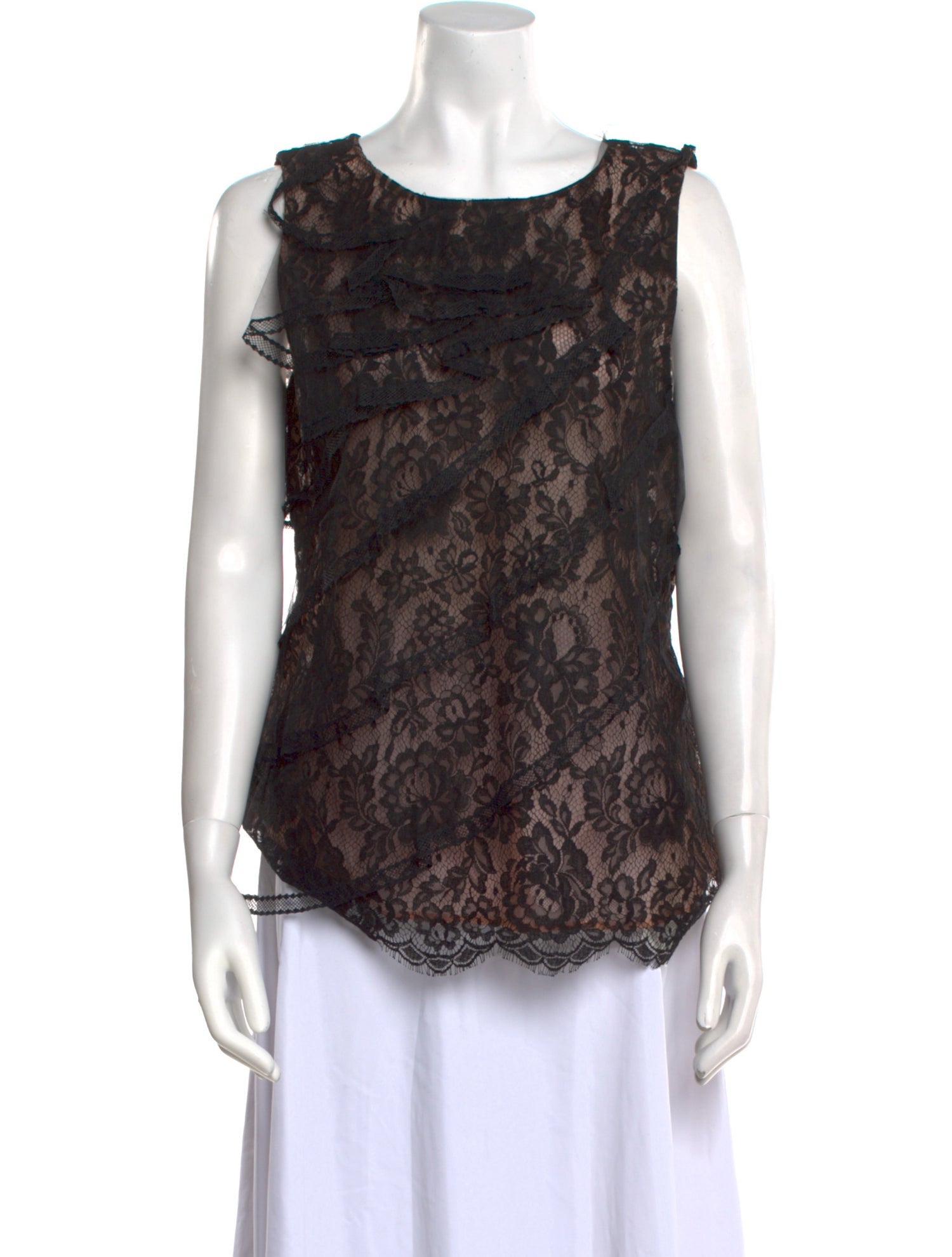 Oscar de la Renta Lace Lace Pattern Blouse