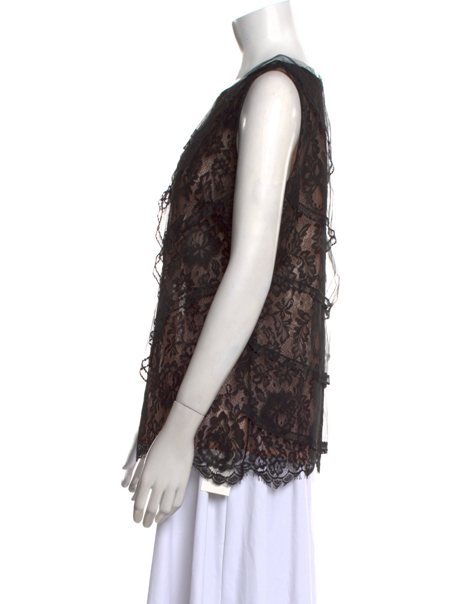Oscar de la Renta Lace Lace Pattern Blouse