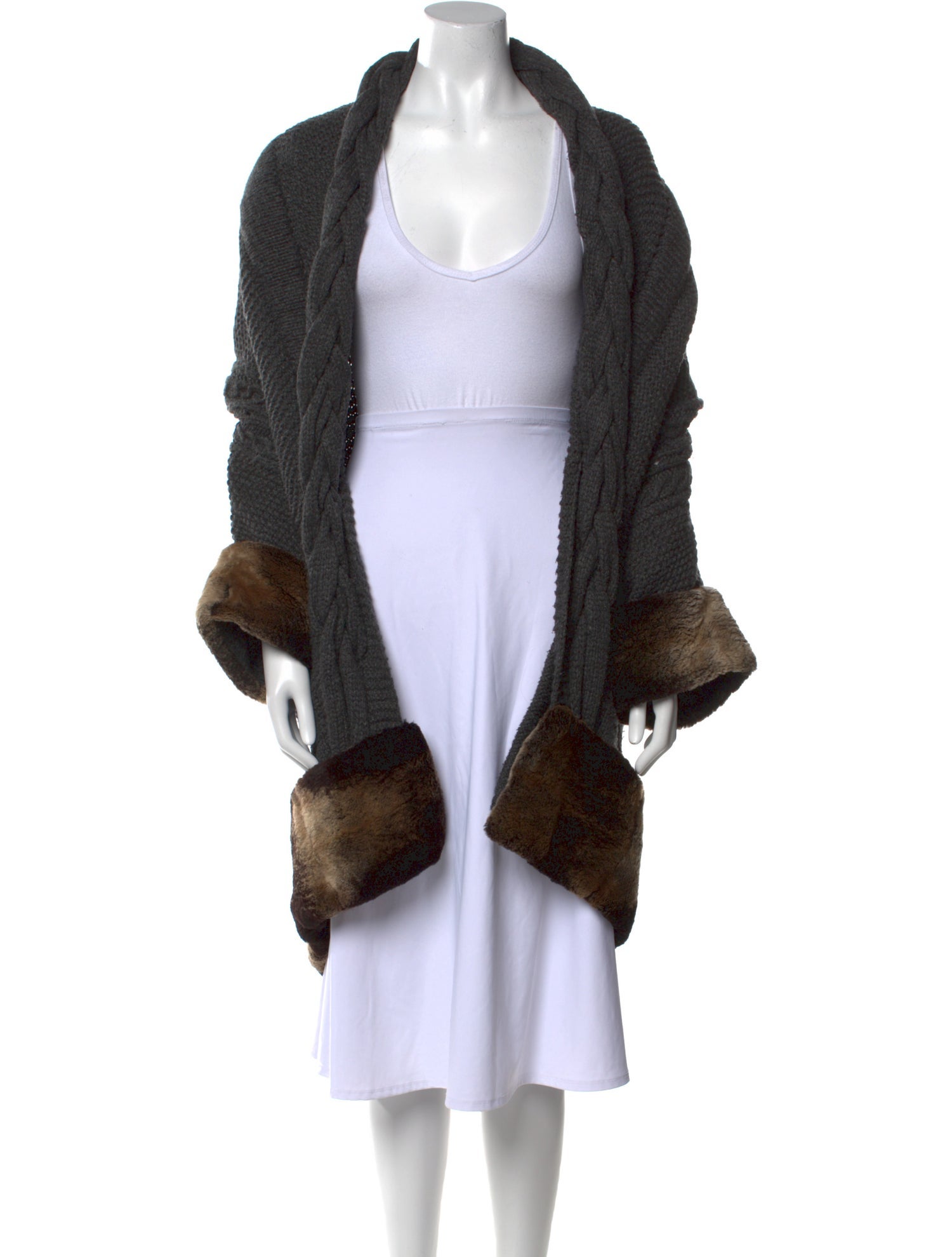 Oscar de la Renta Cashmere Open Front Sweater