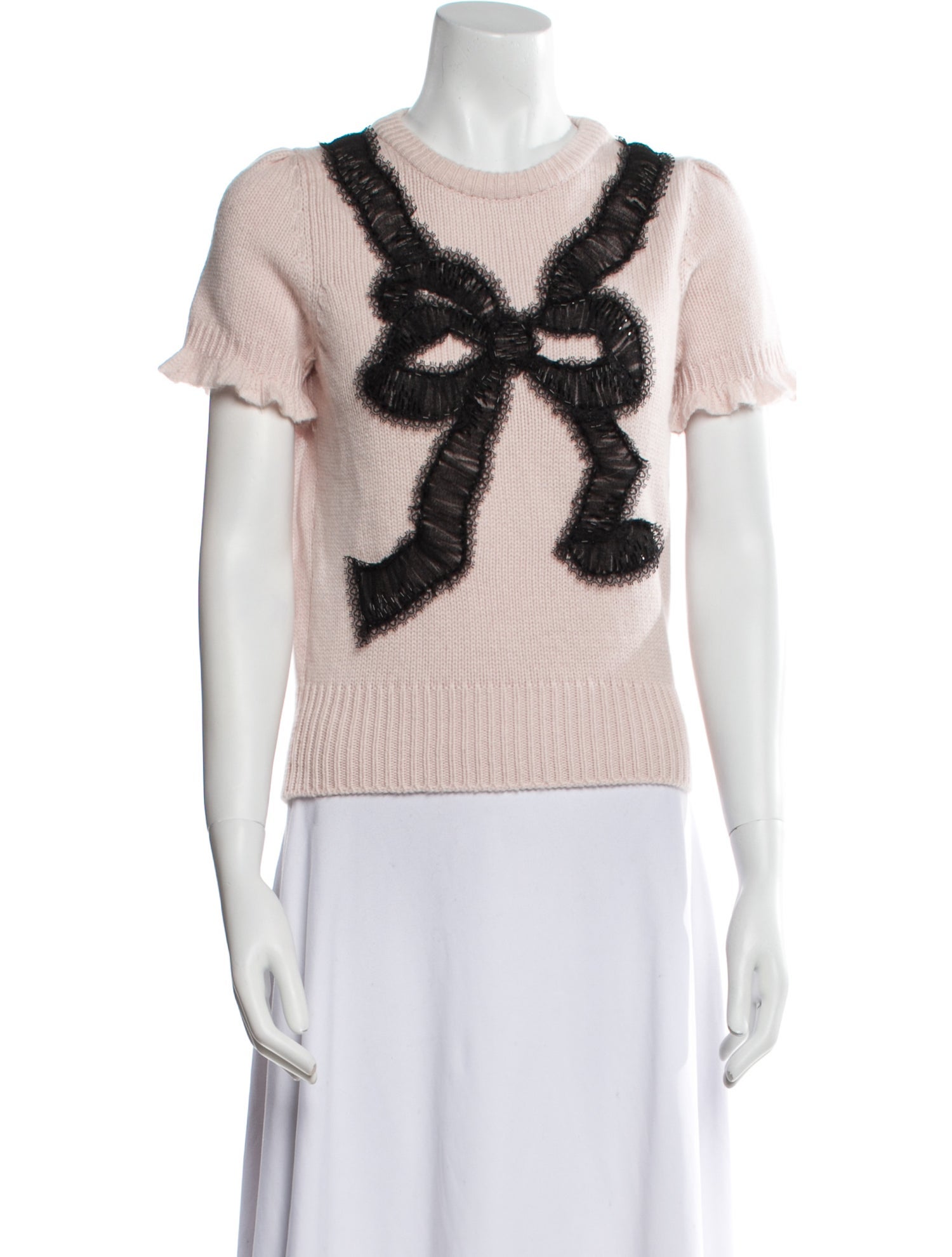 Oscar de la Renta Cashmere Graphic Print Sweater