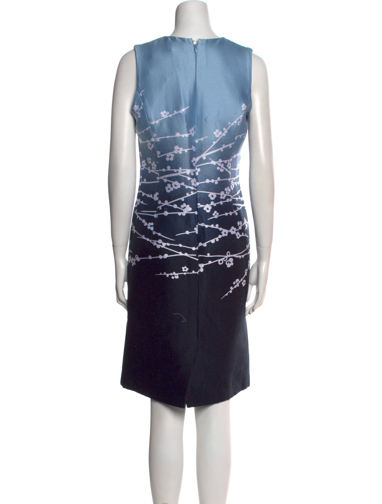 Oscar de la Renta Bateau Neckline Knee-Length Dress