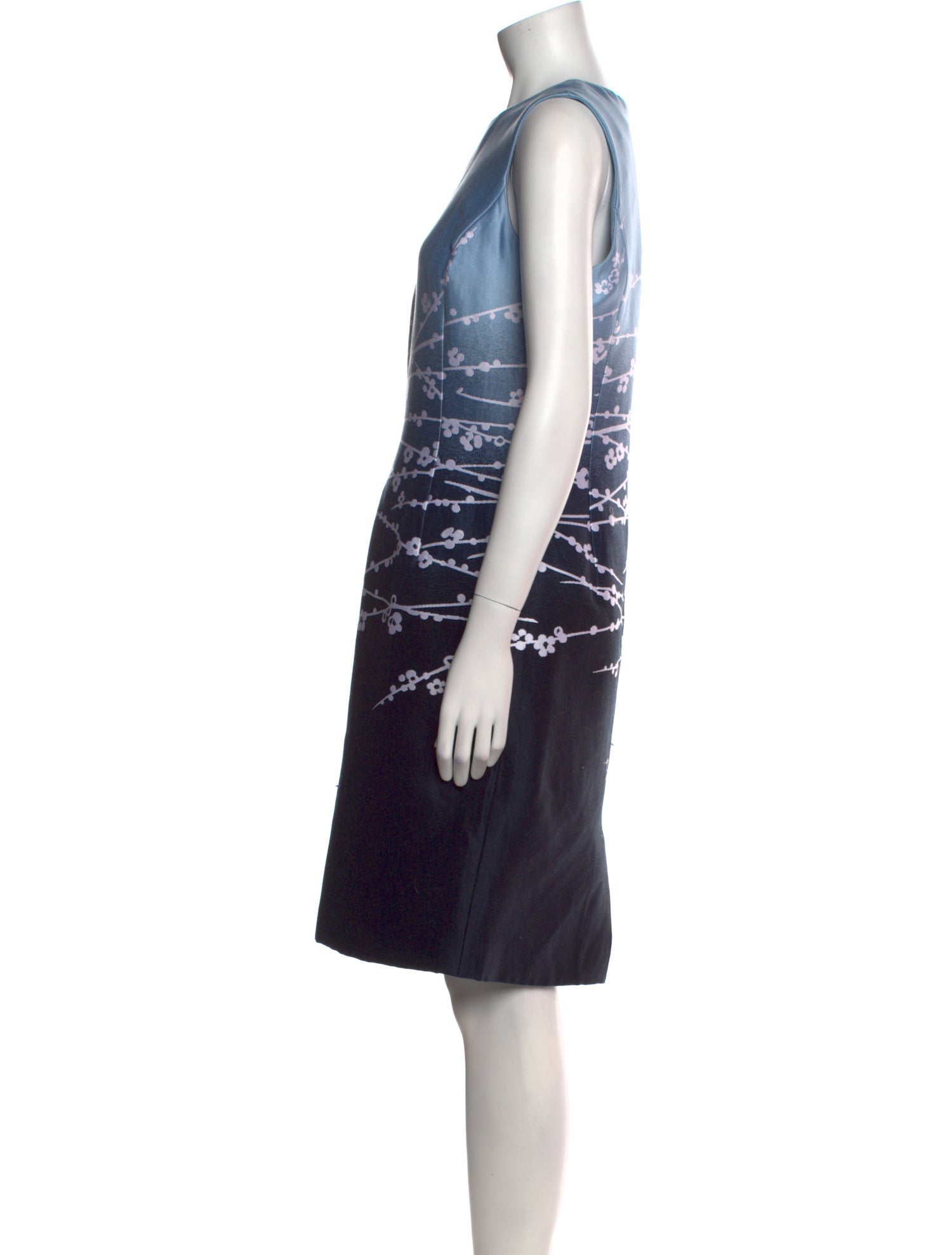 Oscar de la Renta Bateau Neckline Knee-Length Dress