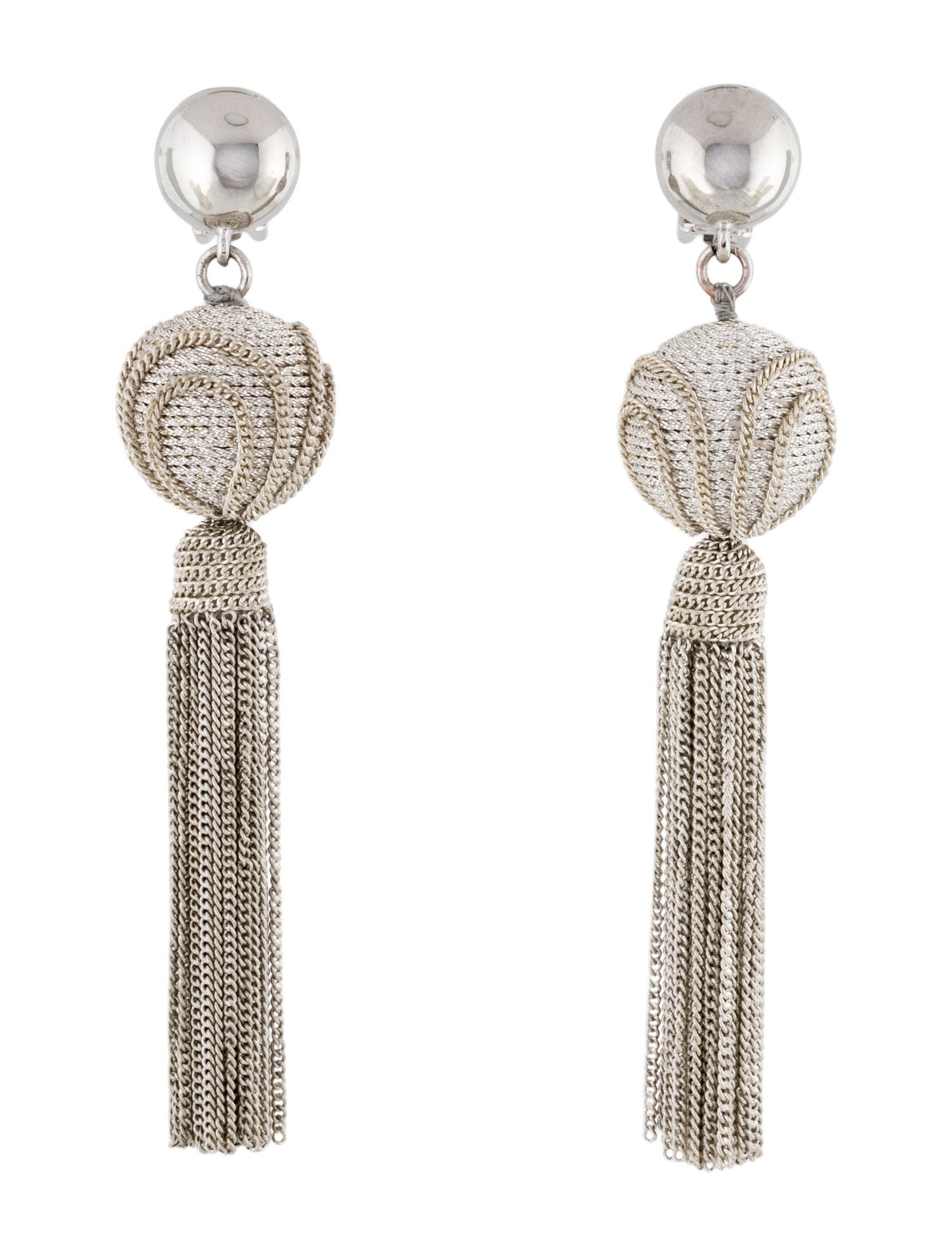 Oscar de la Renta Tassel Clip-On Earrings