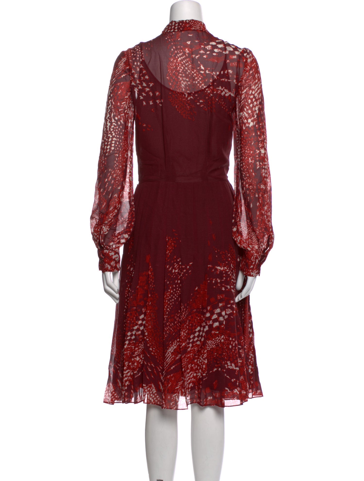 Oscar de la Renta Printed Midi Length Dress