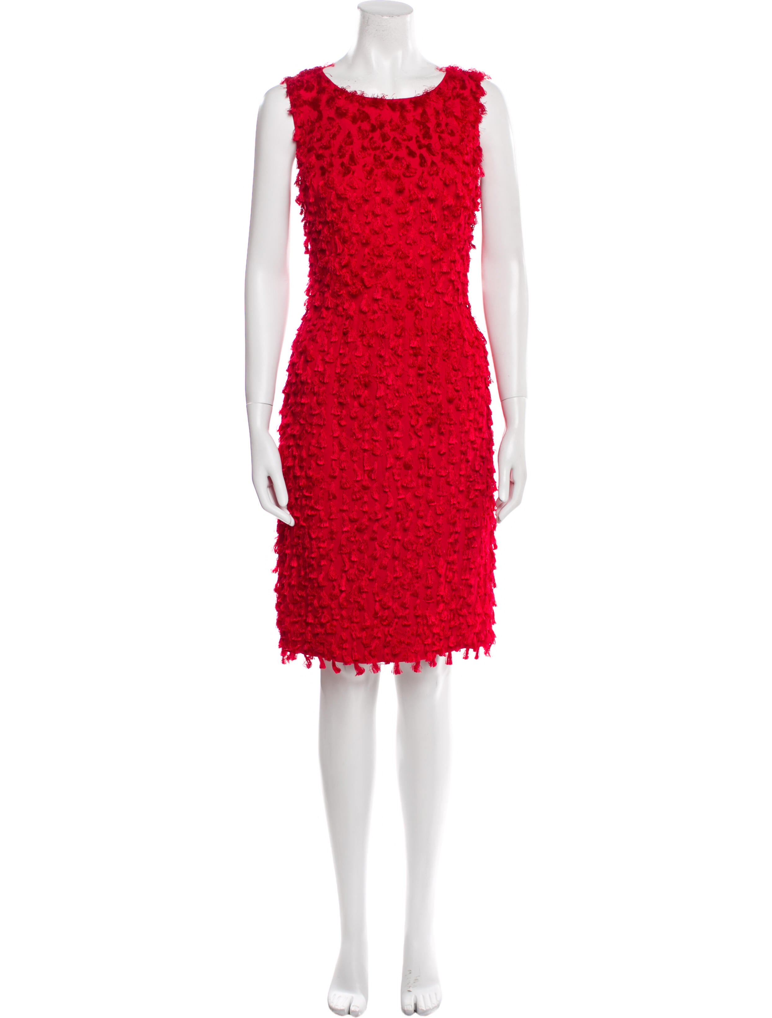 Oscar de la Renta Lace Pattern Knee-Length Dress - Red Dresses, Clothing - OSC264076 | The RealReal Oscar de la Renta Lace Pattern Knee-Length Dress - Red Dresses, Clothing - OSC264076 | The RealReal