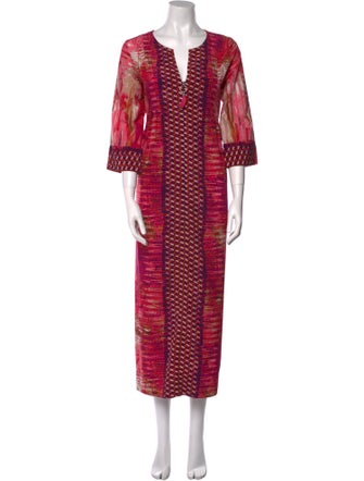 Oscar de la Renta Printed Long Dress