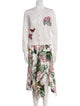 Oscar de la Renta Wool Floral Print Dress Set