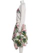 Oscar de la Renta Wool Floral Print Dress Set