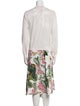 Oscar de la Renta Wool Floral Print Dress Set