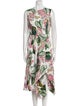 Oscar de la Renta Wool Floral Print Dress Set