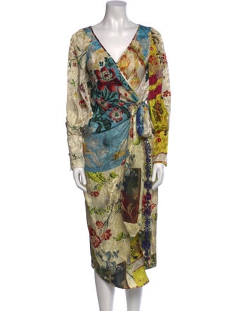 Oscar de la Renta Silk Midi Length Dress