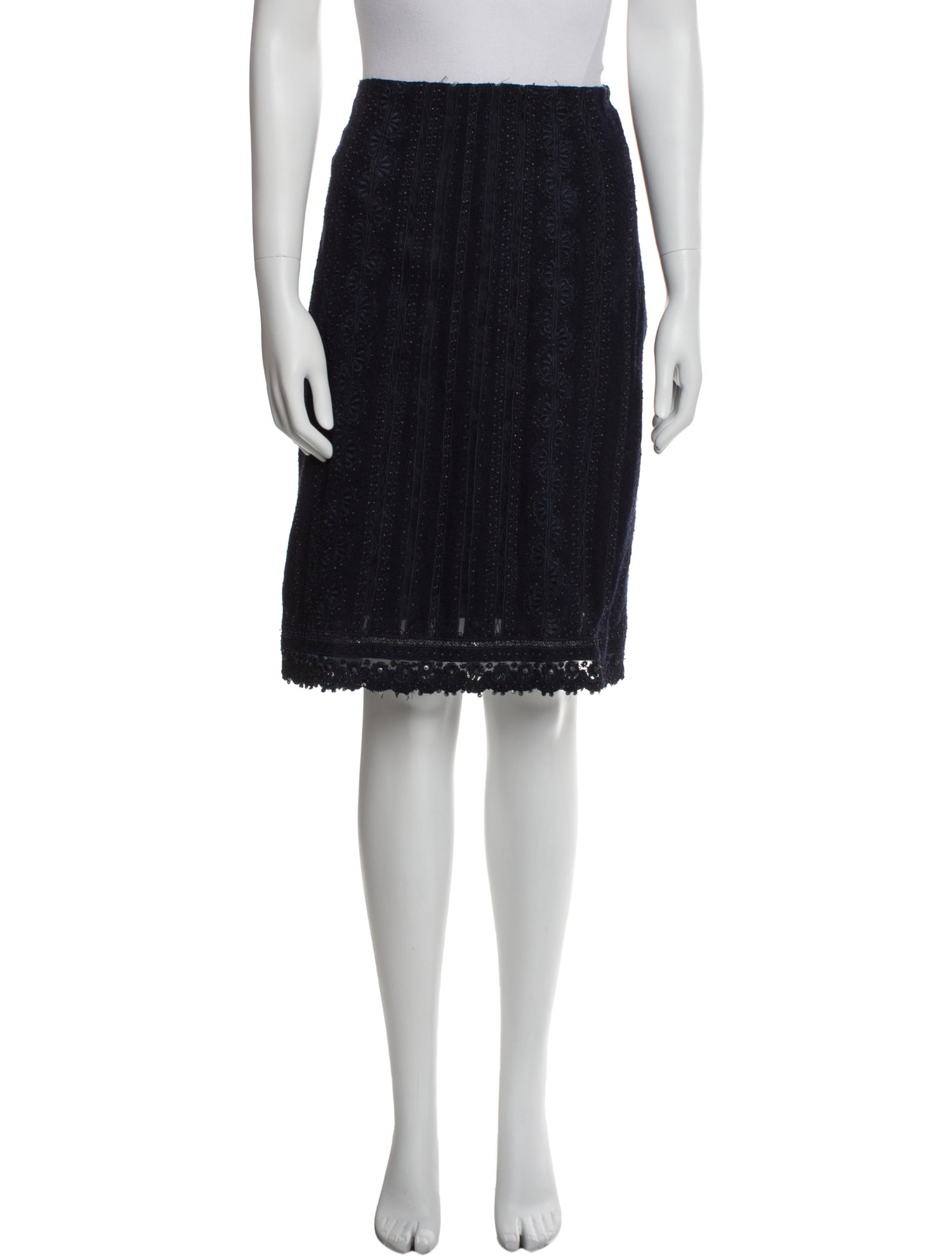 Oscar de la Renta Wool Knee-Length Skirt