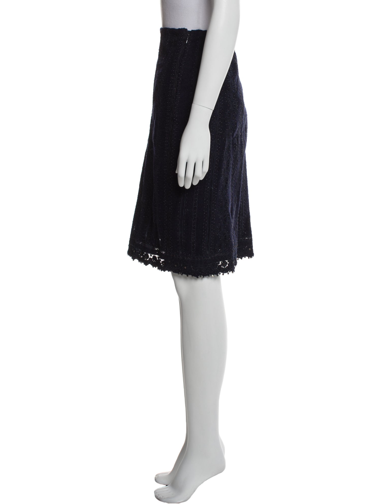 Oscar de la Renta Wool Knee-Length Skirt