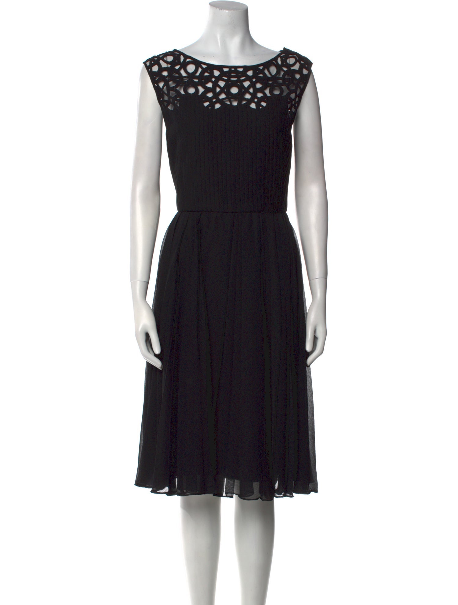Oscar de la Renta Bateau Neckline Knee-Length Dress