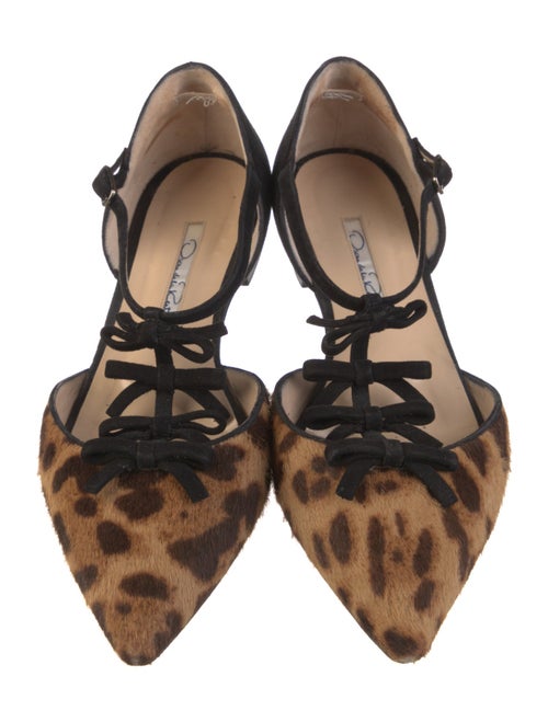 Oscar de la Renta Ponyhair Animal Print D'Orsay Flats