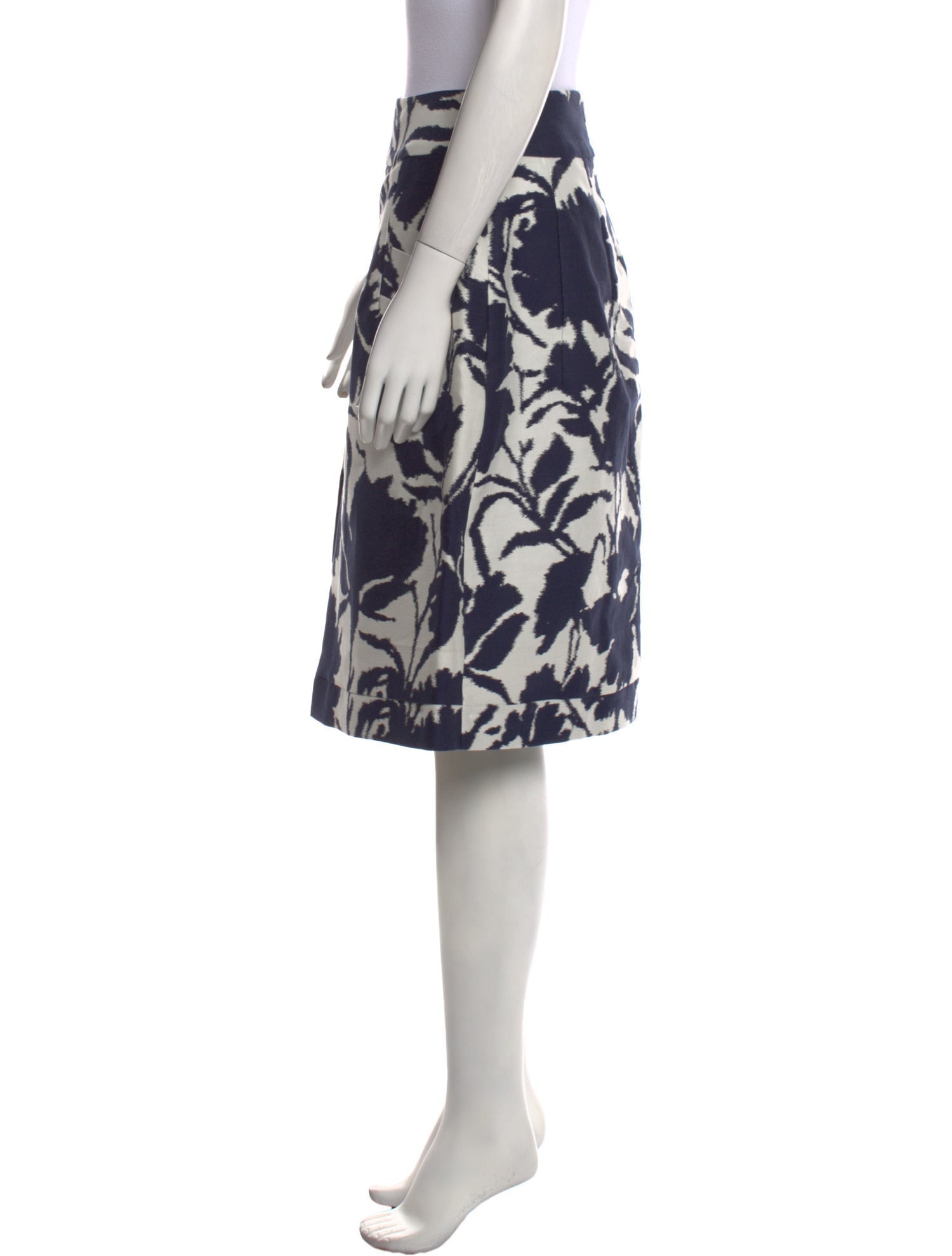 Oscar de la Renta Floral Print Knee-Length Skirt
