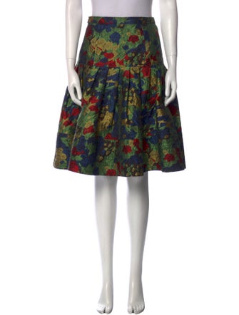 Oscar de la Renta Silk Knee-Length Skirt