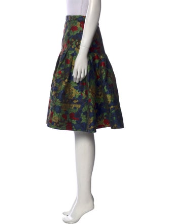 Oscar de la Renta Silk Knee-Length Skirt