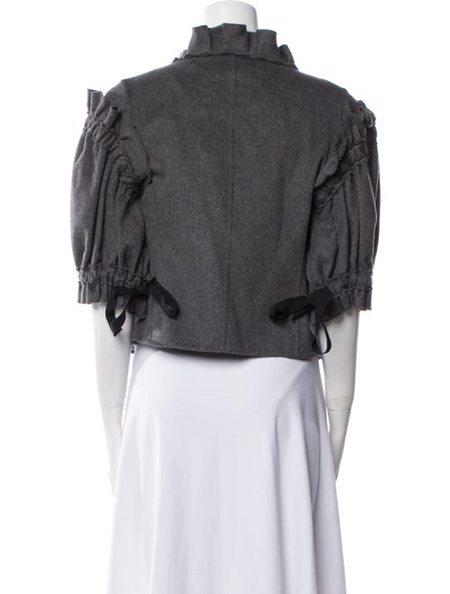 Oscar de la Renta Wool Printed Evening Jacket