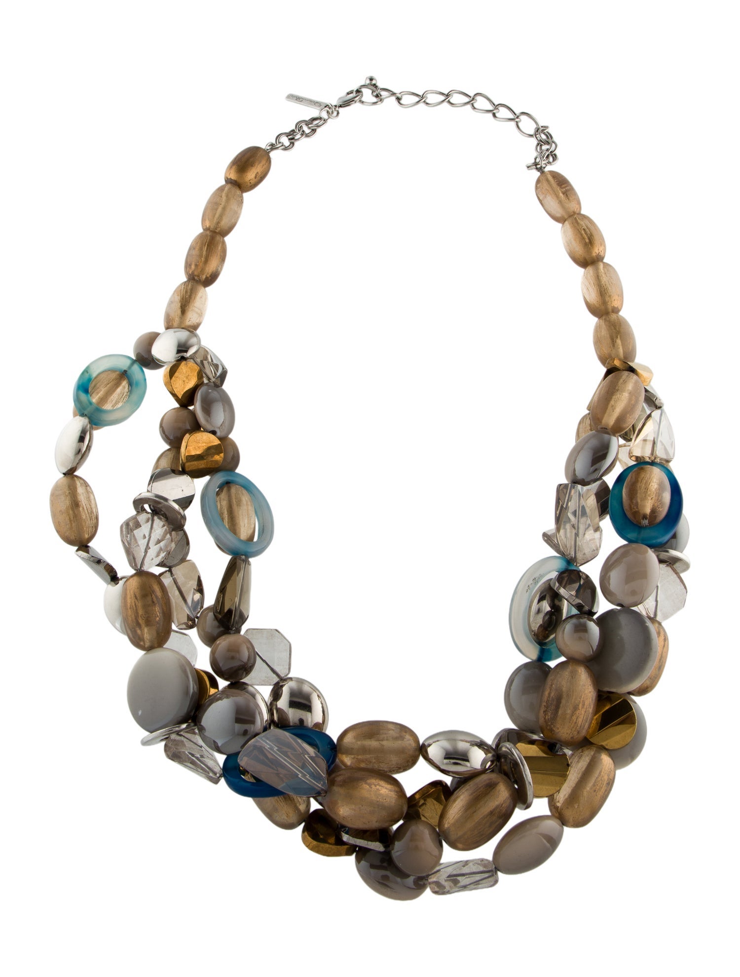 Oscar de la Renta Vintage Resin & Glass Beaded Multistrand Necklace