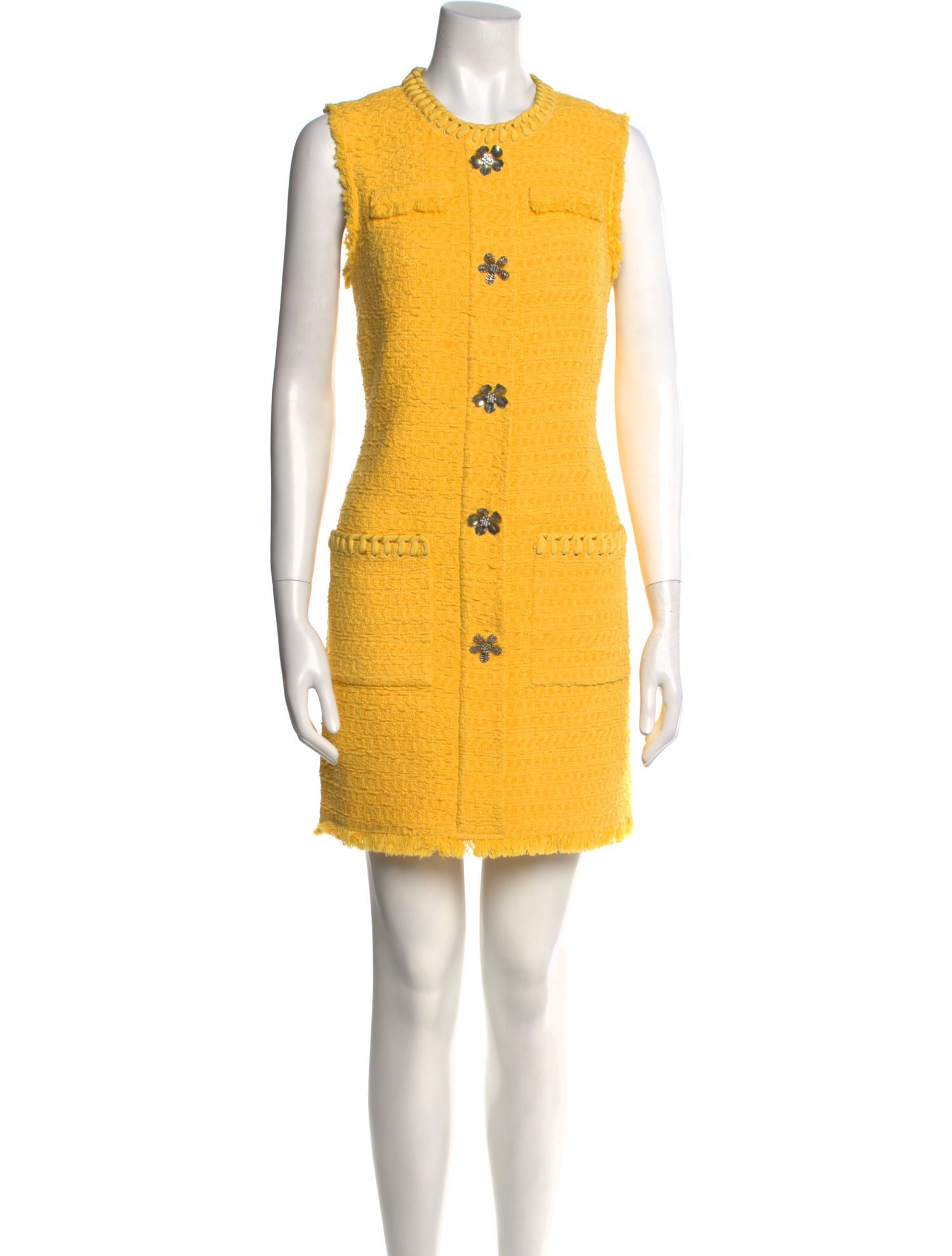 Oscar de la Renta Crew Neck Mini Dress