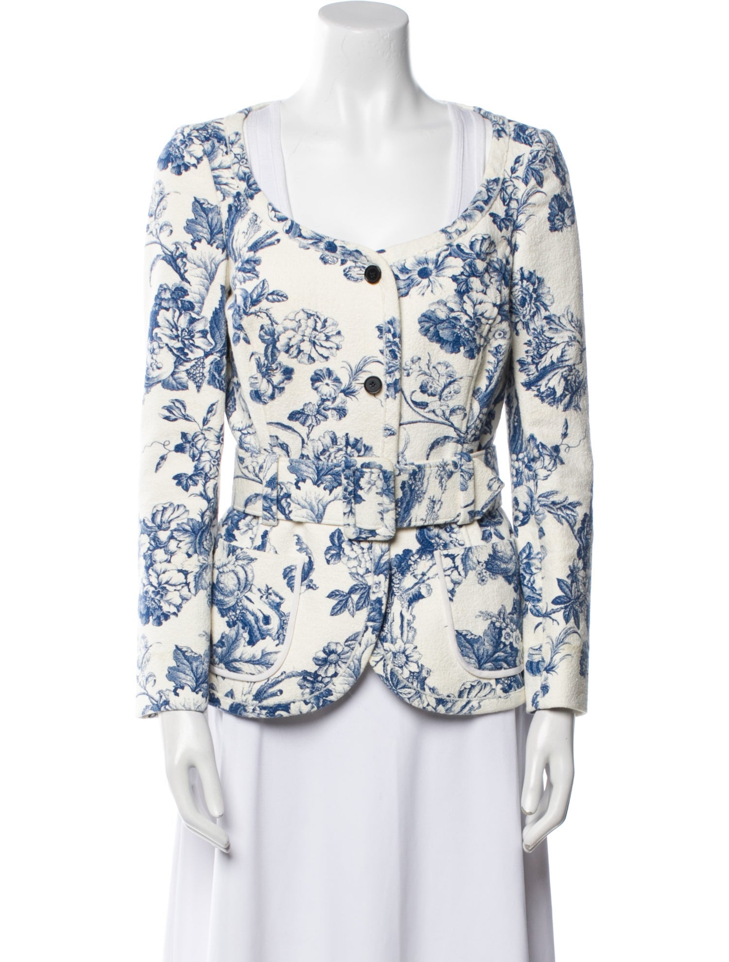 Oscar de la Renta 2019 Floral Print Evening Jacket