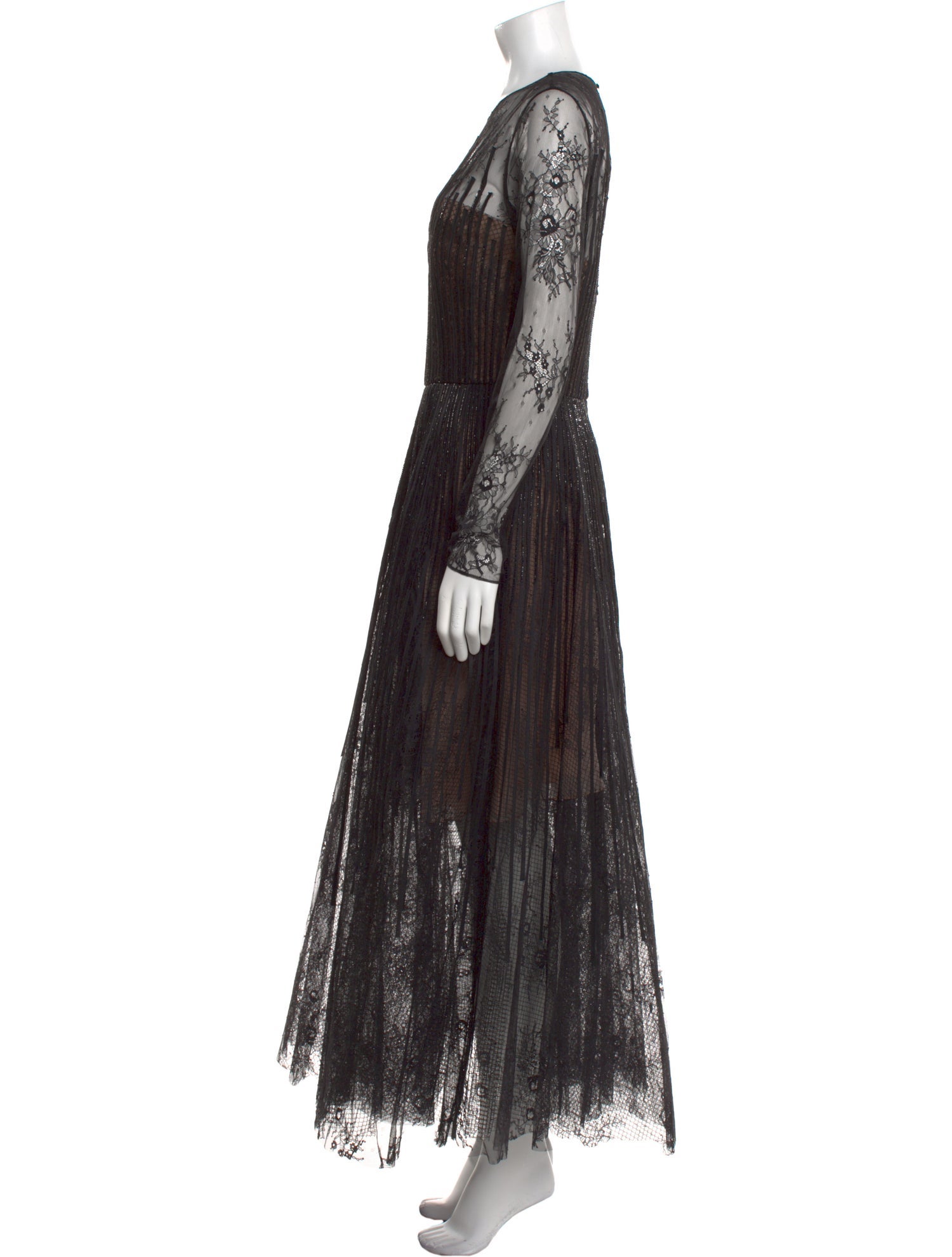 Oscar de la Renta Lace Pattern Long Dress