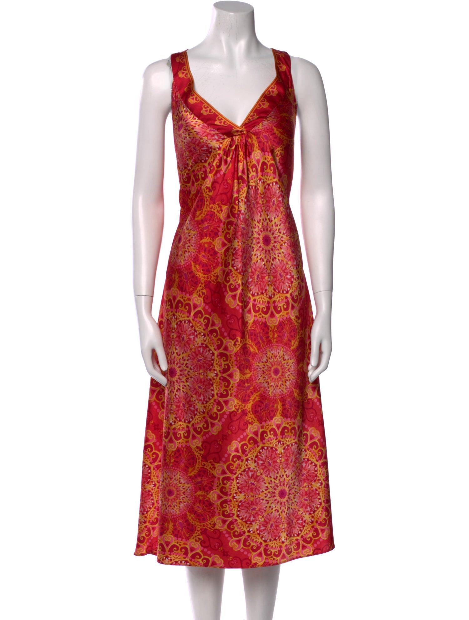 Oscar de la Renta Printed Midi Length Dress