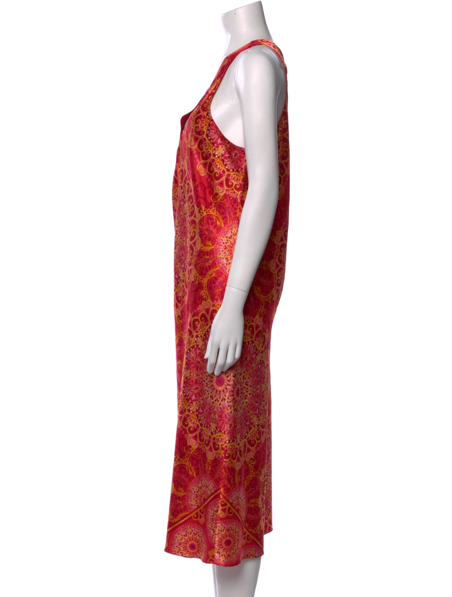 Oscar de la Renta Printed Midi Length Dress